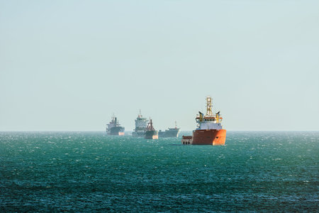 Cargo Ships Stacking Up In Varna Bay
