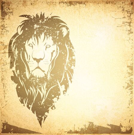 Illustration of Grunge Lion Vintage Background With Copyspaceのイラスト素材