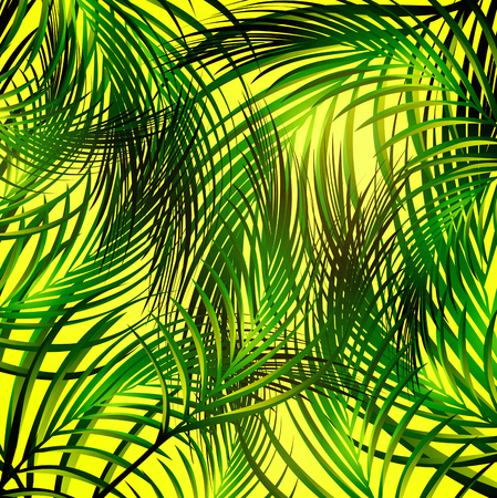 Illustration of Abstract Jungle Palm Leaves Backgroundのイラスト素材