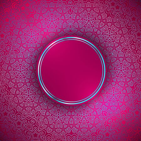 Round Abstract Frame Over Decorative Ornamental  Background, Copyspaceのイラスト素材