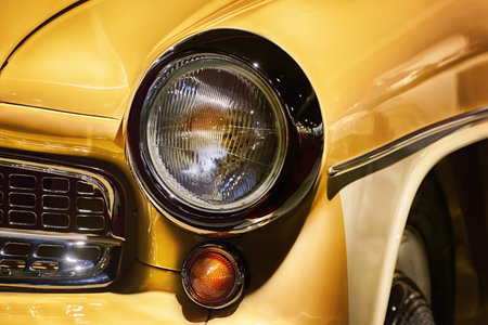 VARNA, BULGARIA - November 3, 2015: Fragment of the Front Part of Retro Car Wartburg, Exposed-to-view in Varna Retro Museumのeditorial素材