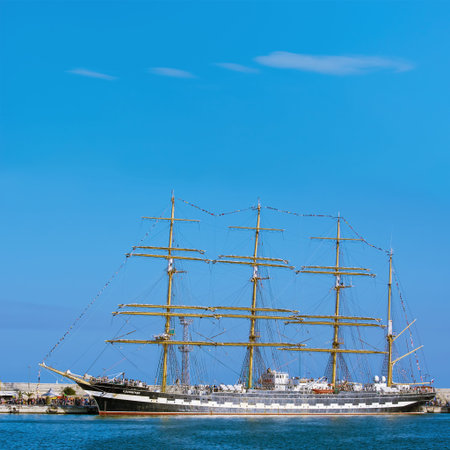 VARNA, BULGARIA - OKToBER 02, 2016: Four-Masted Barque Kruzenshtern at SCF Black Sea Tall Ships...
