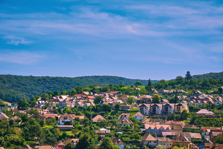 View over the City of Sighisoara, Bulgariaの写真素材