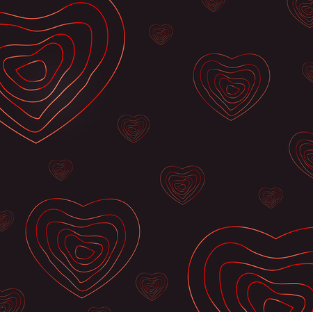 Valentine Day Abstract Layered Heart Backgroundのイラスト素材