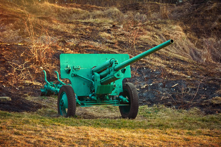 An Old Artillery Gun in the Field
