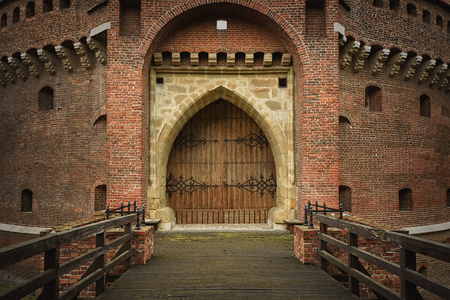 Krakow Barbican - Historic Gateway Leading into the Old Town of Krakow, Polandの写真素材