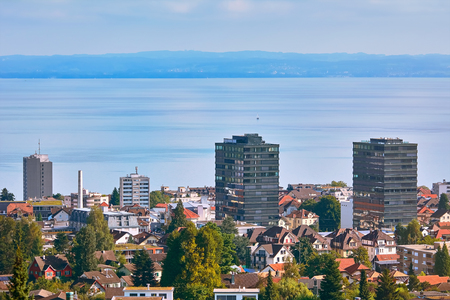 Overview of Rorschach on the South Side of Lake Constance (Bodensee)の写真素材