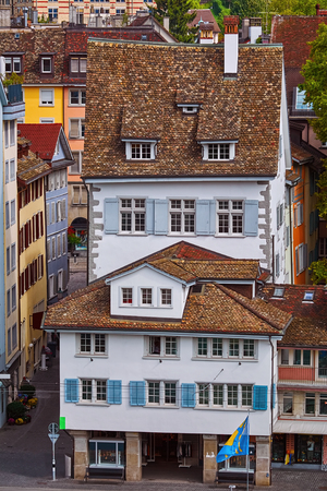 View of Old Zurich from above, Switzerlandの写真素材