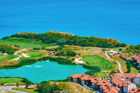 Golf Course on the Sea Shore of Black Seaの写真素材