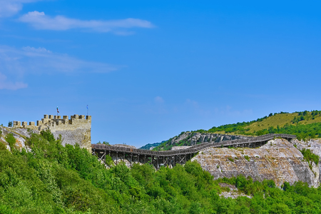 Wooden bridge in the Ovech Fortress, Provadia, Bulgariaのeditorial素材