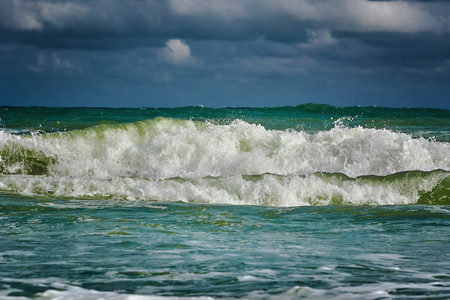 Waves on the Black Sea in Varna, Bulgariaの写真素材