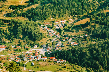 Settlement in the Rhodope Mountains. Southeastern Europe, Bulgariaの写真素材