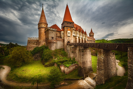 Old Gothic-Renaissance castle in Transylvania, Hunedoara, Romaniaのeditorial素材