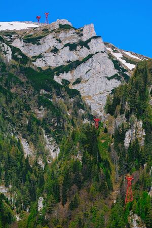 Caraiman Peak in the Bucegi Mountain, Romaniaの写真素材