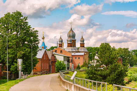 The Orthodox Church of The Holy Spirit in Jekabpils, Latviaの写真素材