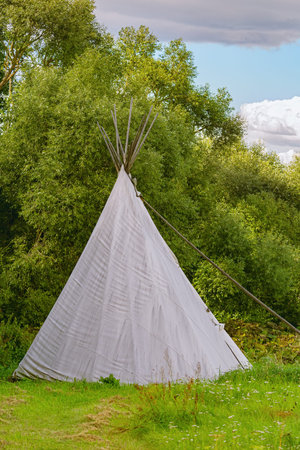 Yurt bell tent teepee wigwam near yhe forest