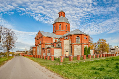 Old and new buildings of Malnava Holy Mary Mother of Rosary Church