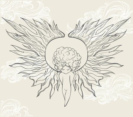 Cartoon Angel Boy Vector Illustrationのイラスト素材