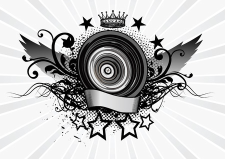 Music Speaker Emblem Vector Illustrationのイラスト素材