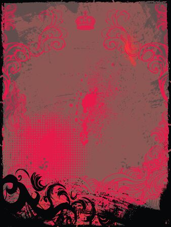 Grunge and Floral Background Illustrationのイラスト素材