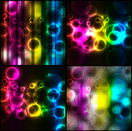 Rainbow Circle Backgrounds Set  Illustrationの写真素材