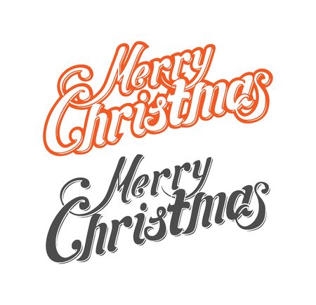 Merry Christmas letters red and blackのイラスト素材