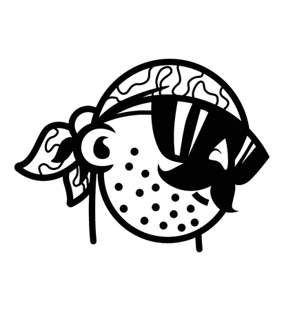 Icon of the face of a military mercenary in a bandageのイラスト素材
