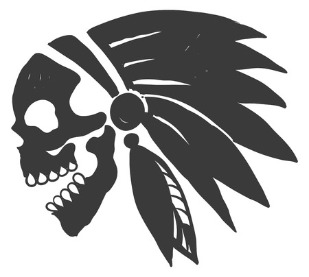 Tattoo Indian Skull.のイラスト素材