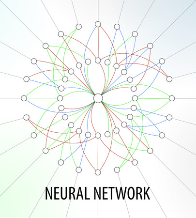 Neural Network Illustration Vector . Deep Learning Concept.のイラスト素材