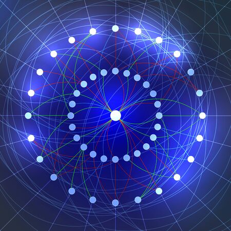 Neural Network Illustration Vector . Deep Learning Concept.のイラスト素材