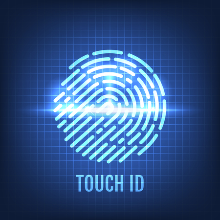 Touch ID Recognition Technology Concept Vector Illustration.のイラスト素材