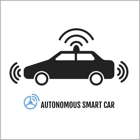 Autonomous Smart Car Icon Design Vector Illustrationのイラスト素材