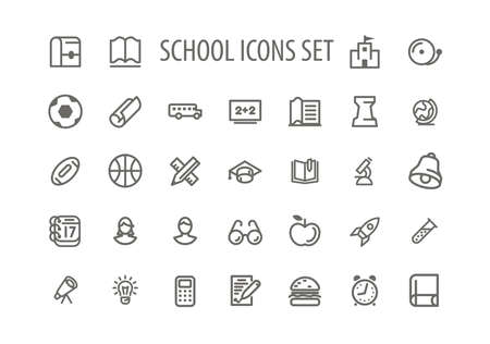 Education School Simple Icons Vector Illustration.のイラスト素材