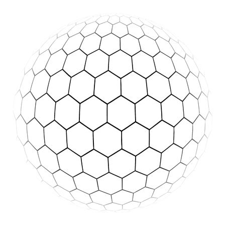 Hexagon simple illustration of a gray scale. Vector Illustrationのイラスト素材