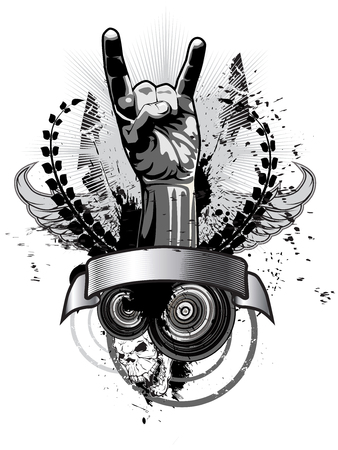 Poster on a theme of music in a grunge style. Vector illustrationのイラスト素材