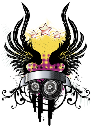 Poster on a theme of music in a grunge style. Vector illustrationのイラスト素材
