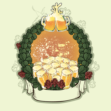 Poster for beer festival or menu. Vector illustrationのイラスト素材