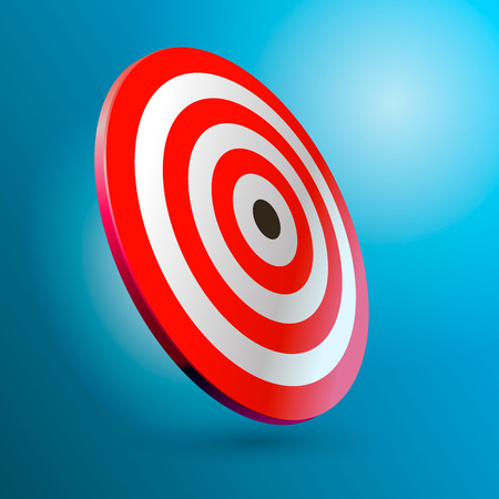 The target in a realistic style on a blue background. Vector illustrationのイラスト素材