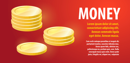 Design a banner template on a theme of money. Vector illustration.のイラスト素材