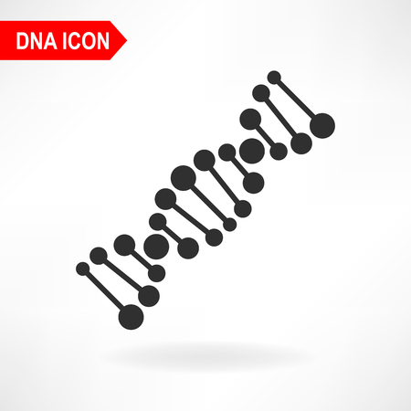 A simple DNA molecule icon on a white background. Vector illustrationのイラスト素材