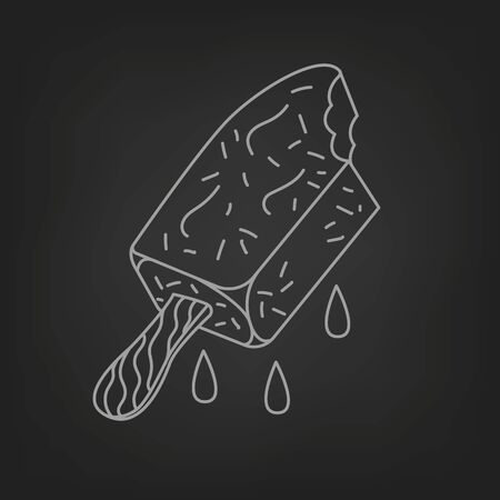 Doodle drawing with chalk ice cream. Vector illustration.のイラスト素材