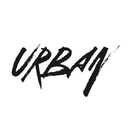 The inscription Urban in dirty graffiti style. Vector Illustrationのイラスト素材