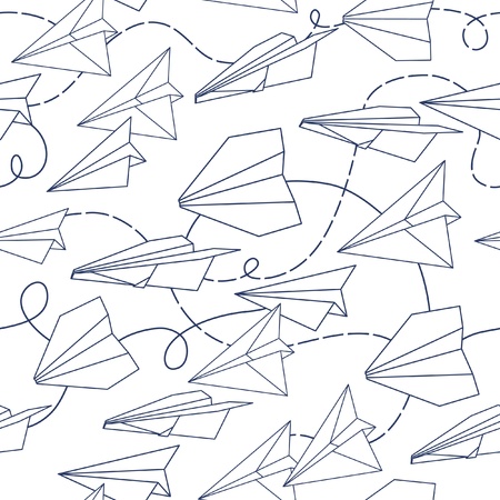 Paper planes seamless textureのイラスト素材