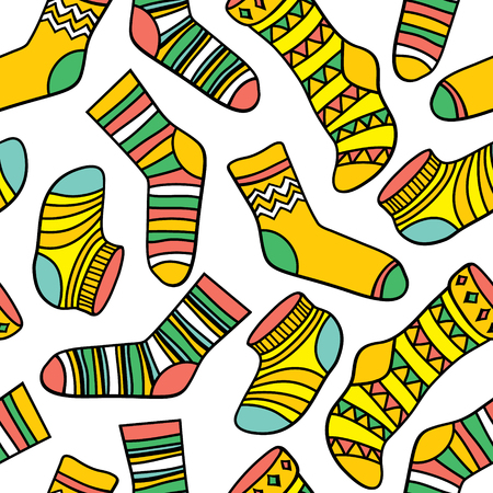 Vector seamless abstract pattern with socksのイラスト素材