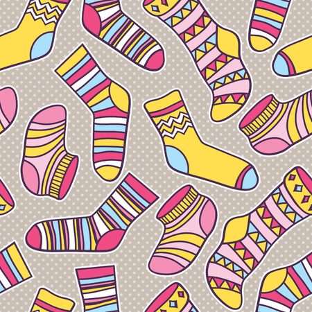 Vector seamless abstract pattern with socksのイラスト素材