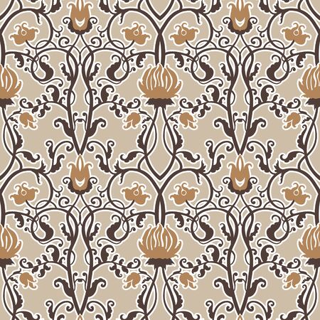 Vintage vector seamless flower patternのイラスト素材