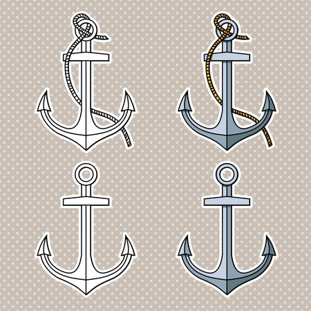 Vector set with isolated anchors. Black and white