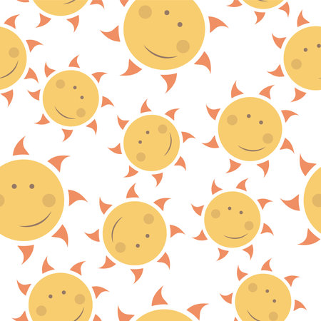 Vector seamless childish pattern with suns