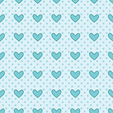 Vector seamless pattern with valentine heartsのイラスト素材