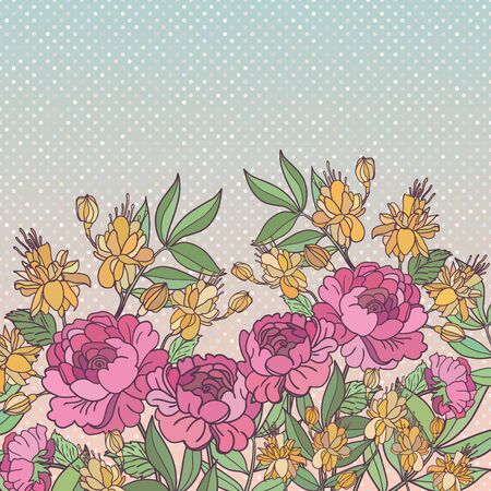Vector abstract flower background with text placeのイラスト素材